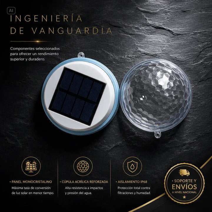 LAMPARA DE PISCINA-ESFERA DECORATIVA CON CARGA SOLAR