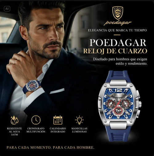 POEDAGAR RELOJ DE CUARZO PARA HOMBRE