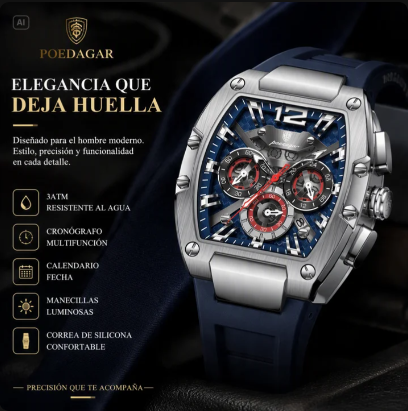 POEDAGAR RELOJ DE CUARZO PARA HOMBRE