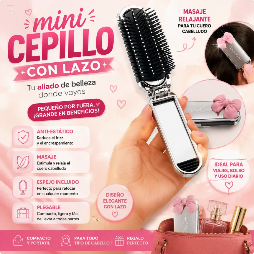 MINI CEPILLO DE PELO CON LAZO