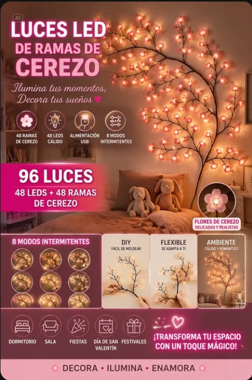 LUCES LED DE RAMAS DE CEREZO PARA CREAR AMBIENTES MÁGICOS Y ACOGEDORES TIK