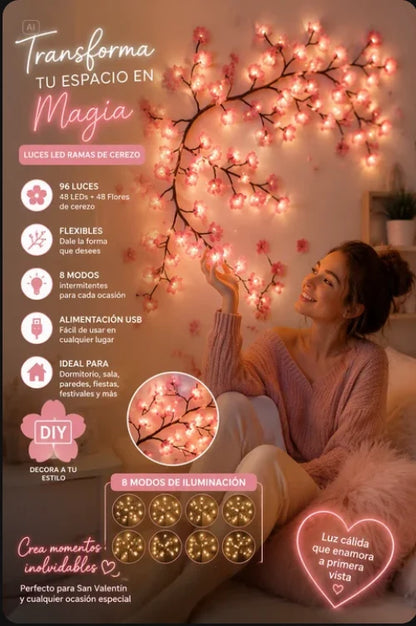 LUCES LED DE RAMAS DE CEREZO PARA CREAR AMBIENTES MÁGICOS Y ACOGEDORES TIK