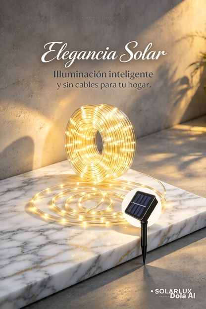 GUIRNALDA DE LUCES SOLARES LED IMPERMEABLES PARA DECORAR JARDINES, PATIOS, ÁRBOLES Y FIESTAS