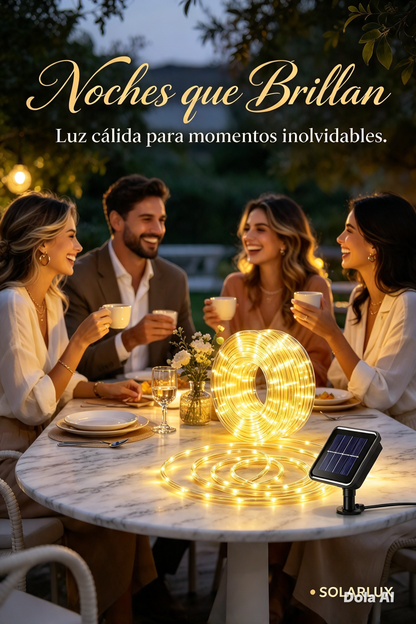 GUIRNALDA DE LUCES SOLARES LED IMPERMEABLES PARA DECORAR JARDINES, PATIOS, ÁRBOLES Y FIESTAS