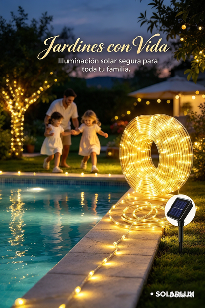 GUIRNALDA DE LUCES SOLARES LED IMPERMEABLES PARA DECORAR JARDINES, PATIOS, ÁRBOLES Y FIESTAS