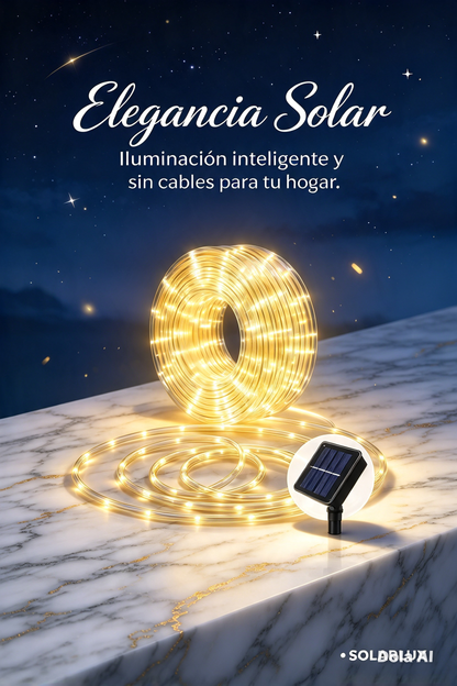 GUIRNALDA DE LUCES SOLARES LED IMPERMEABLES PARA DECORAR JARDINES, PATIOS, ÁRBOLES Y FIESTAS