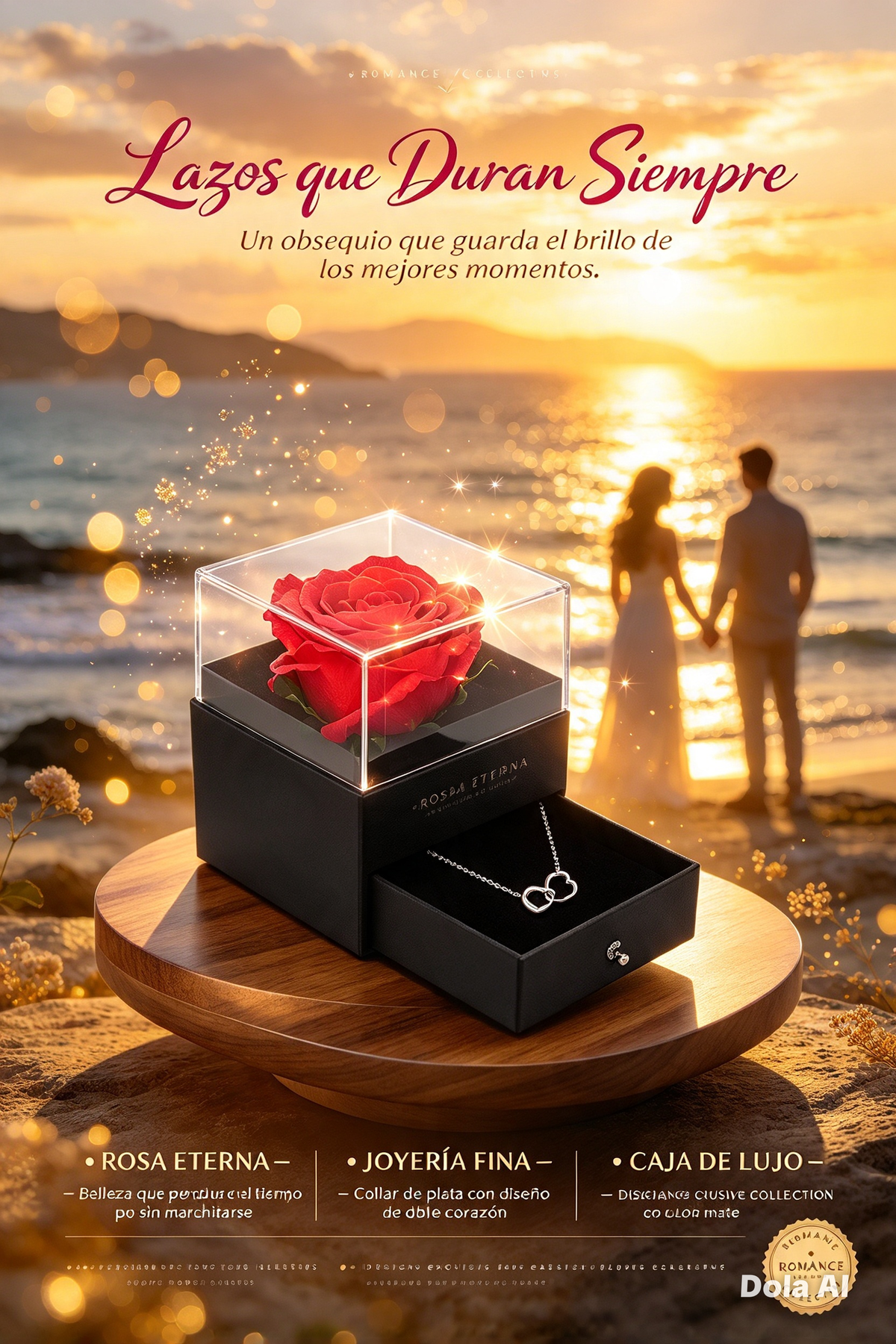 CONJUNTO DE REGALO DE COLLAR DE CORAZÓN ROMÁNTICO PARA MUJER