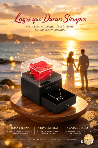 CONJUNTO DE REGALO DE COLLAR DE CORAZÓN ROMÁNTICO PARA MUJER