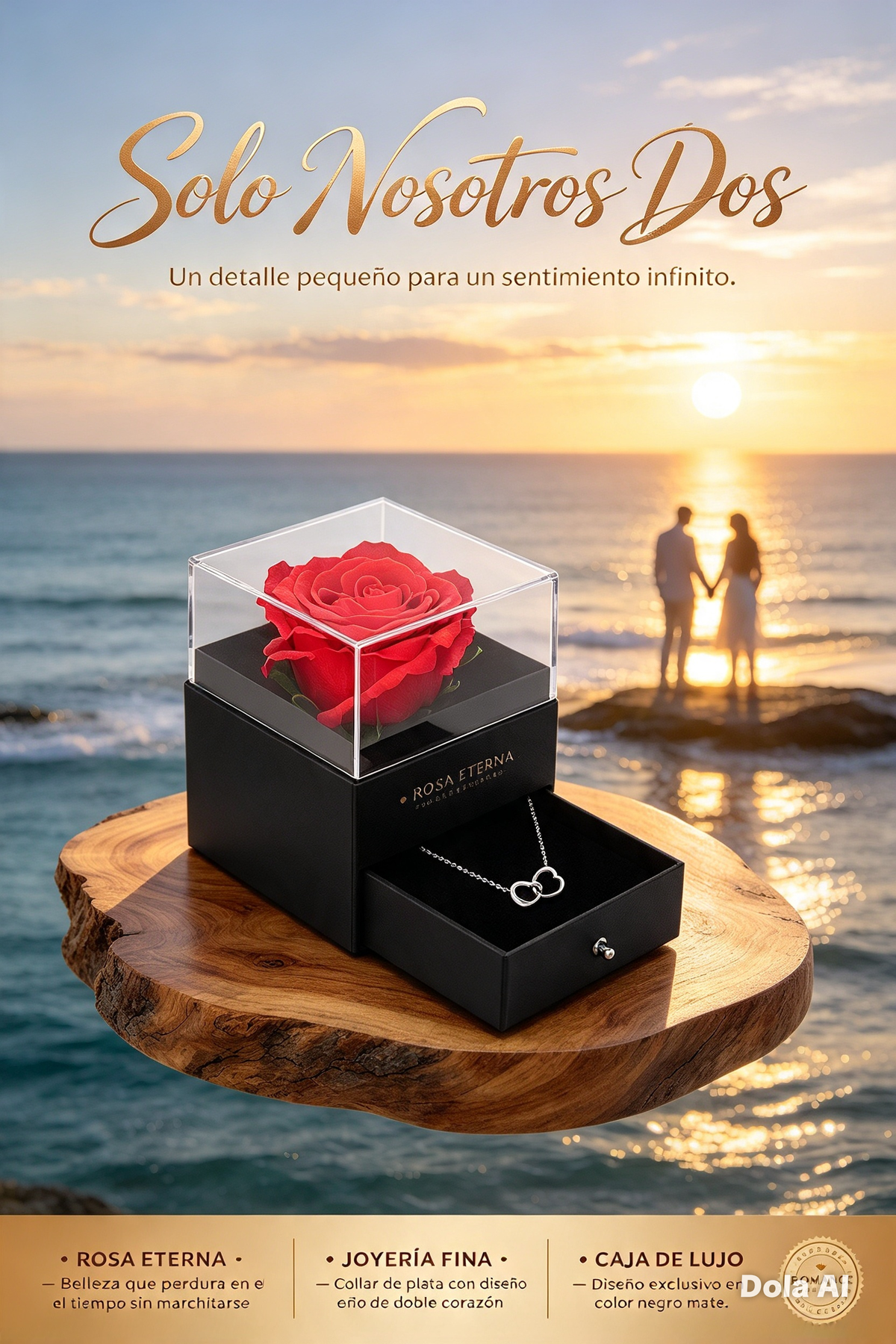 CONJUNTO DE REGALO DE COLLAR DE CORAZÓN ROMÁNTICO PARA MUJER