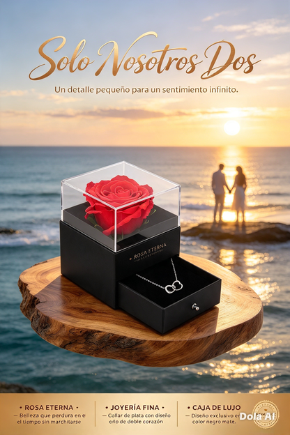 CONJUNTO DE REGALO DE COLLAR DE CORAZÓN ROMÁNTICO PARA MUJER