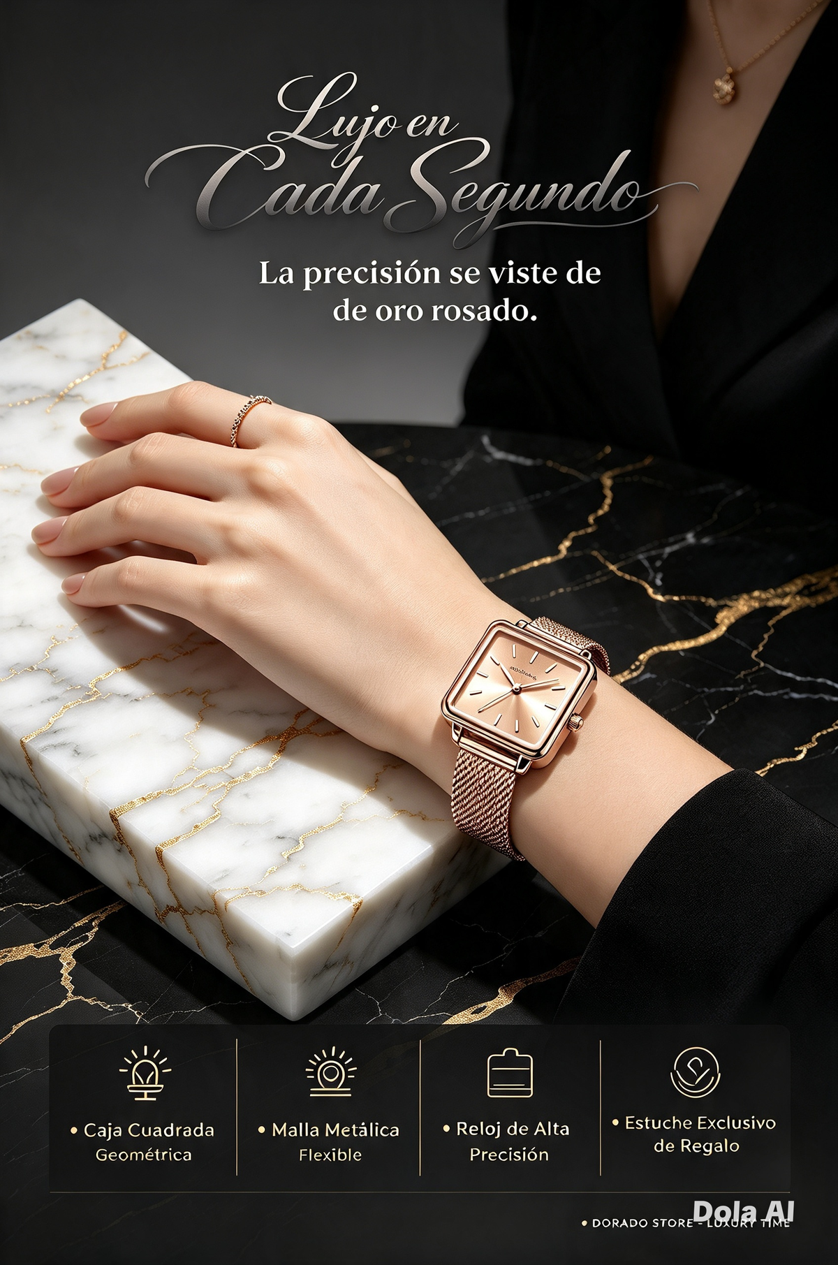 RELOJ POEDAGAR PARA DAMAS DE MODA Y JUVENTUD, DISEÑO CUADRADO ELEGANTE EN ESTILO CASUAL