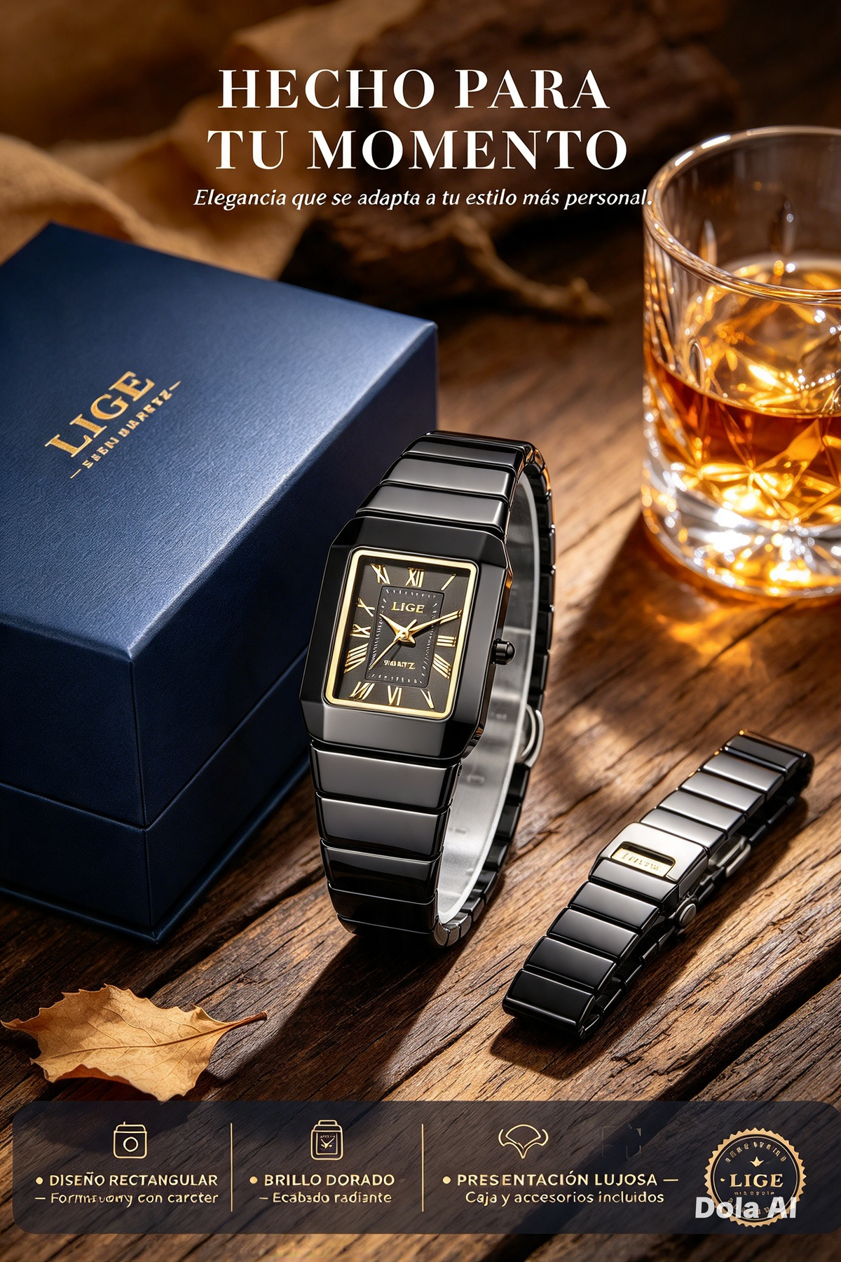 RELOJ LIGE PARA HOMBRE DISEÑO ELEGANTE, MODERNO Y ESTILO SOFISTICADO PARA CUALQUIER OCASIÓN