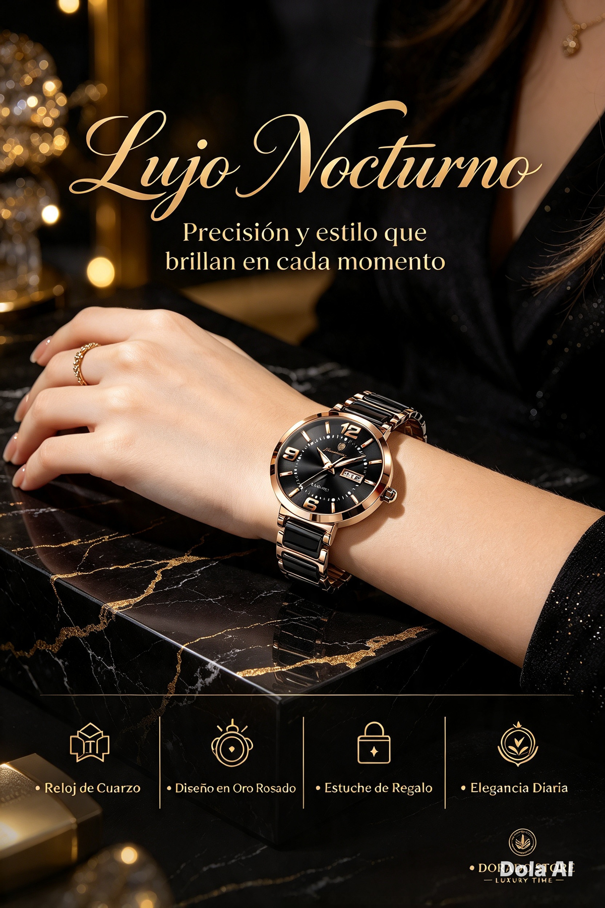 RELOJ DE MUJER POEDAGAR 2026 CON CALENDARIO LUMINOSO DE ACERO INOXIDABLE y DISEÑO COREANO