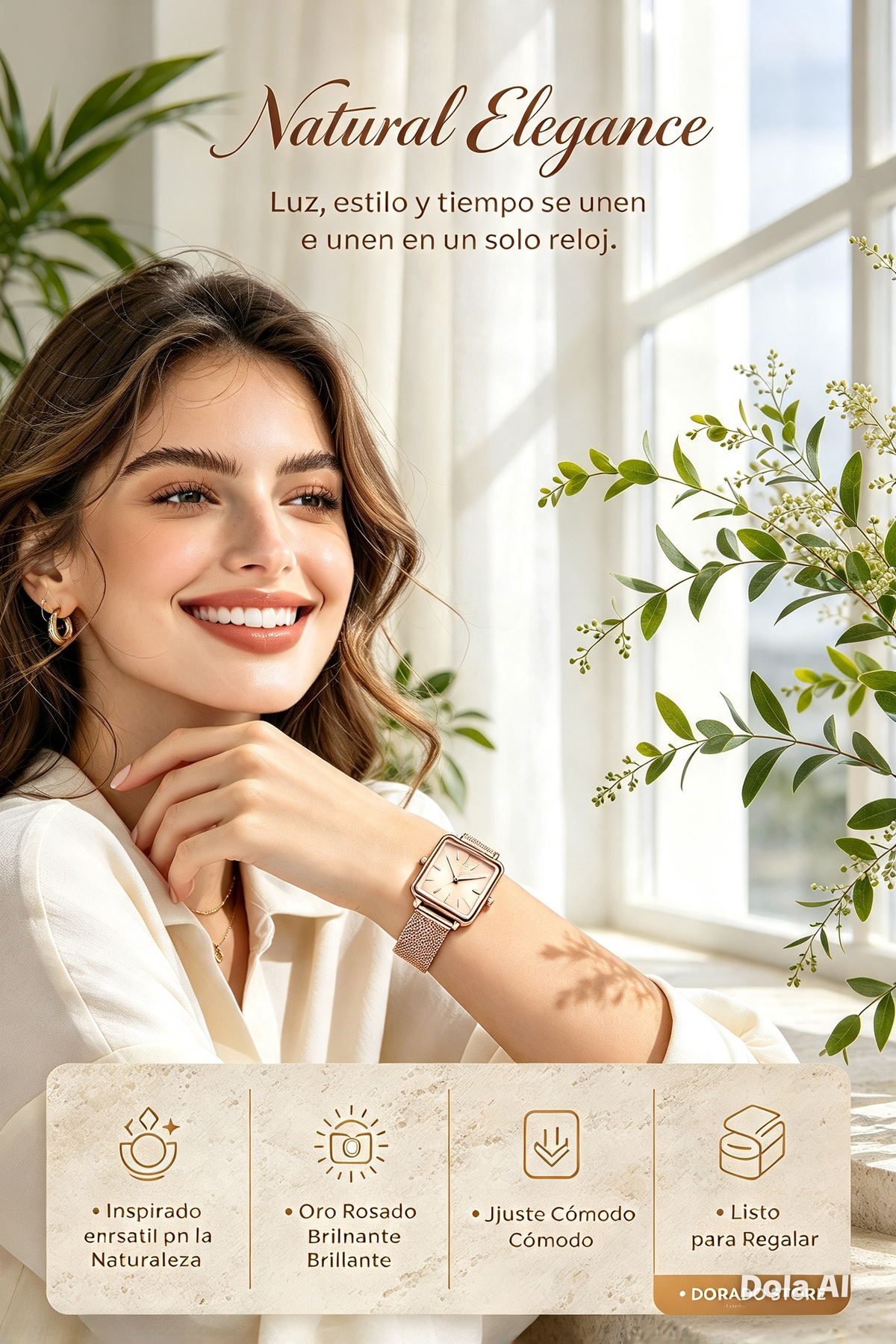 RELOJ POEDAGAR PARA DAMAS DE MODA Y JUVENTUD, DISEÑO CUADRADO ELEGANTE EN ESTILO CASUAL