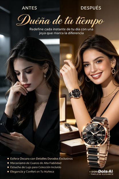 RELOJ DE MUJER POEDAGAR 2026 CON CALENDARIO LUMINOSO DE ACERO INOXIDABLE y DISEÑO COREANO