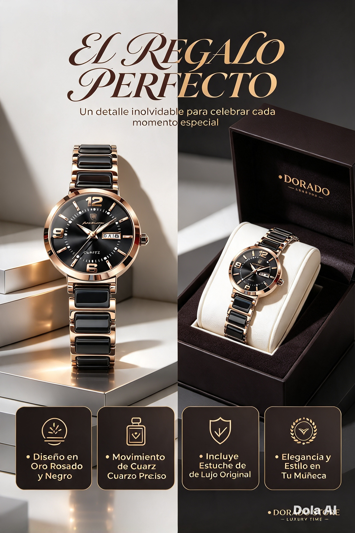 RELOJ DE MUJER POEDAGAR 2026 CON CALENDARIO LUMINOSO DE ACERO INOXIDABLE y DISEÑO COREANO