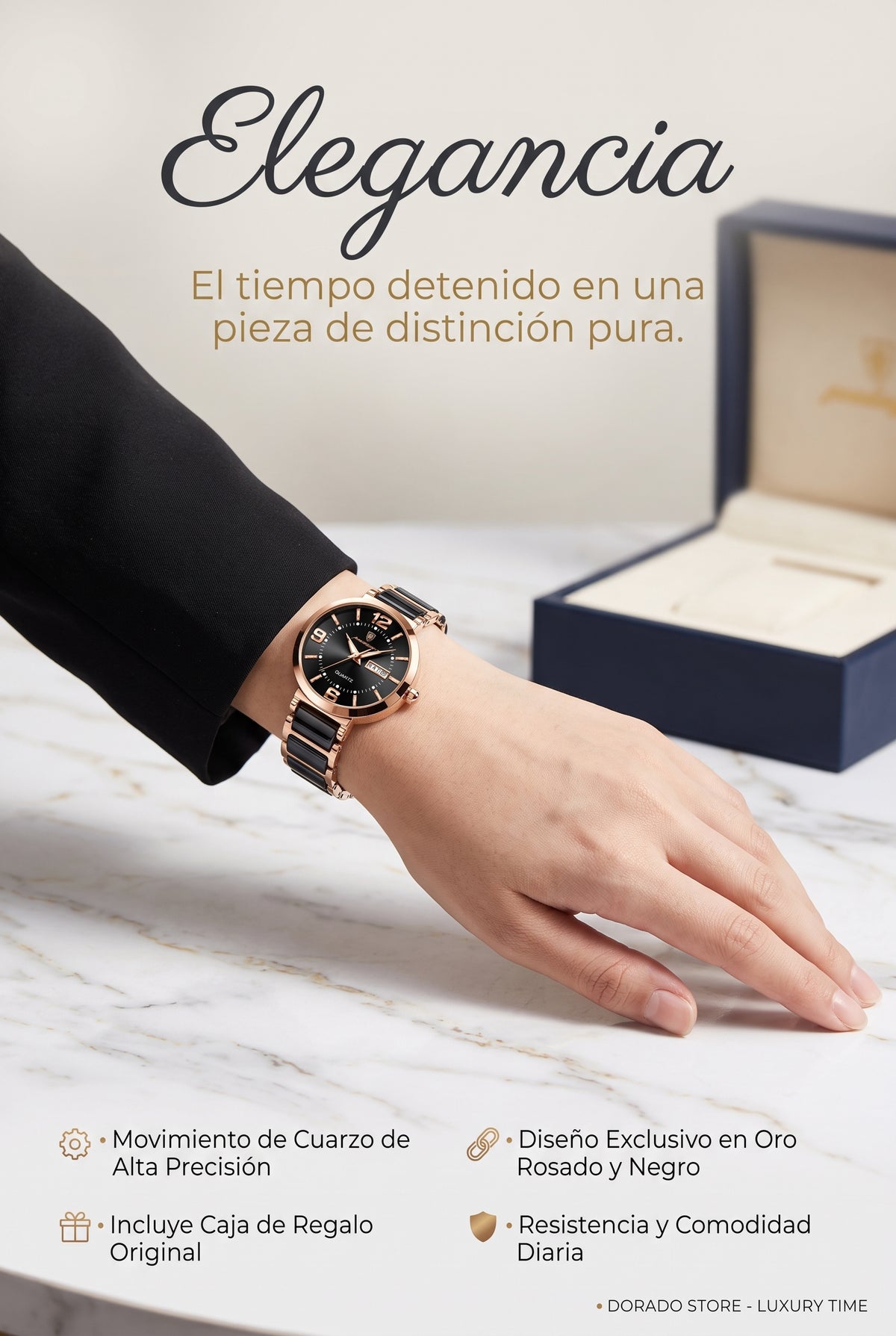 RELOJ DE MUJER POEDAGAR 2026 CON CALENDARIO LUMINOSO DE ACERO INOXIDABLE y DISEÑO COREANO
