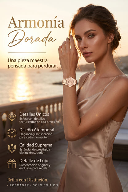 RELOJ POEDAGAR PARA MUJER DE LUJO Y ELEGANTE CON MOVIMIENTO DE CUARZO CON CORREA DE ACERO INOXIDABLE