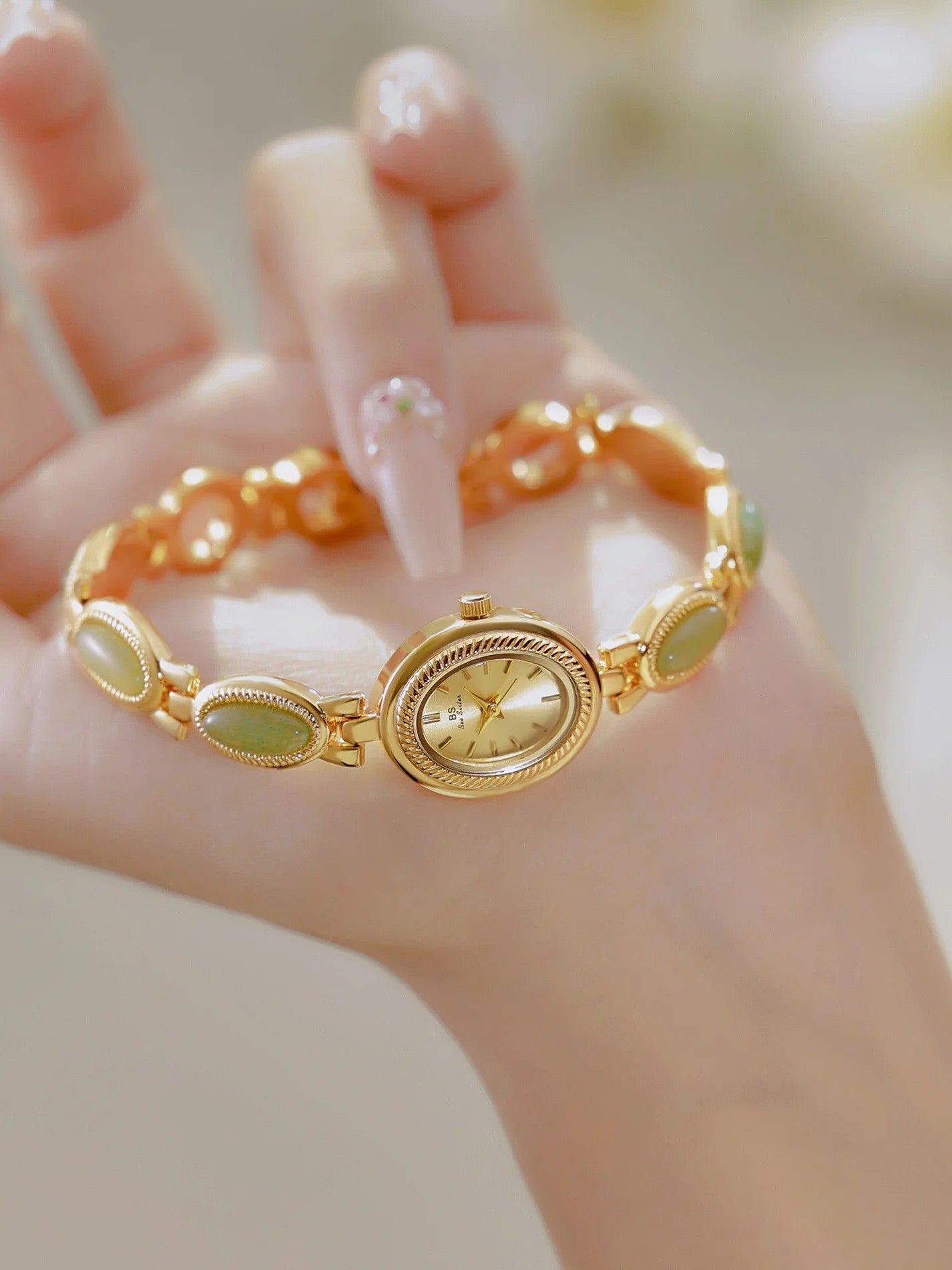 RELOJ PULSERA-DE JADE DISEÑO EXCLUSIVO 2025