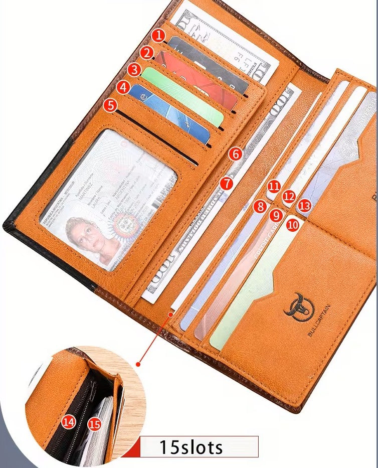 BILLETERA DE CUERO - ELEGANTE Y MULTIFUNCIONAL