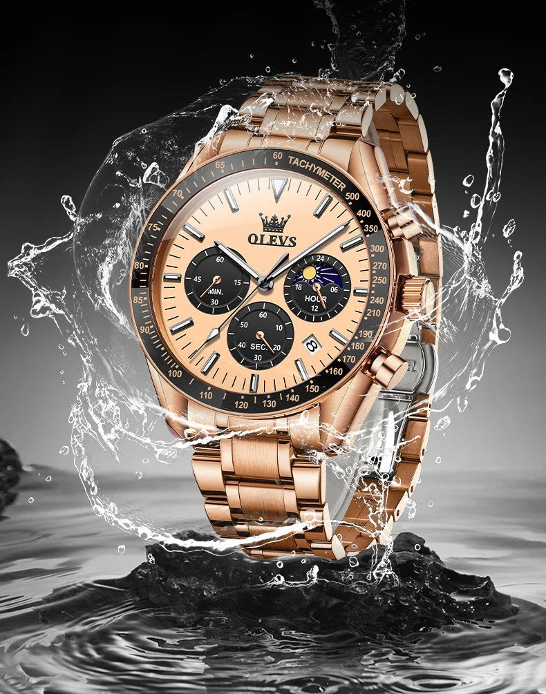 RELOJ OLEVS - FUNCIONALIDAD AVANZADA ACERO INOXIDABLE