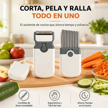VERSATIL CORTADOR 3 EN 1-PRACTICO UTENSILIO MULTIFUNCIONAL COMPACTO Y SEGURO
