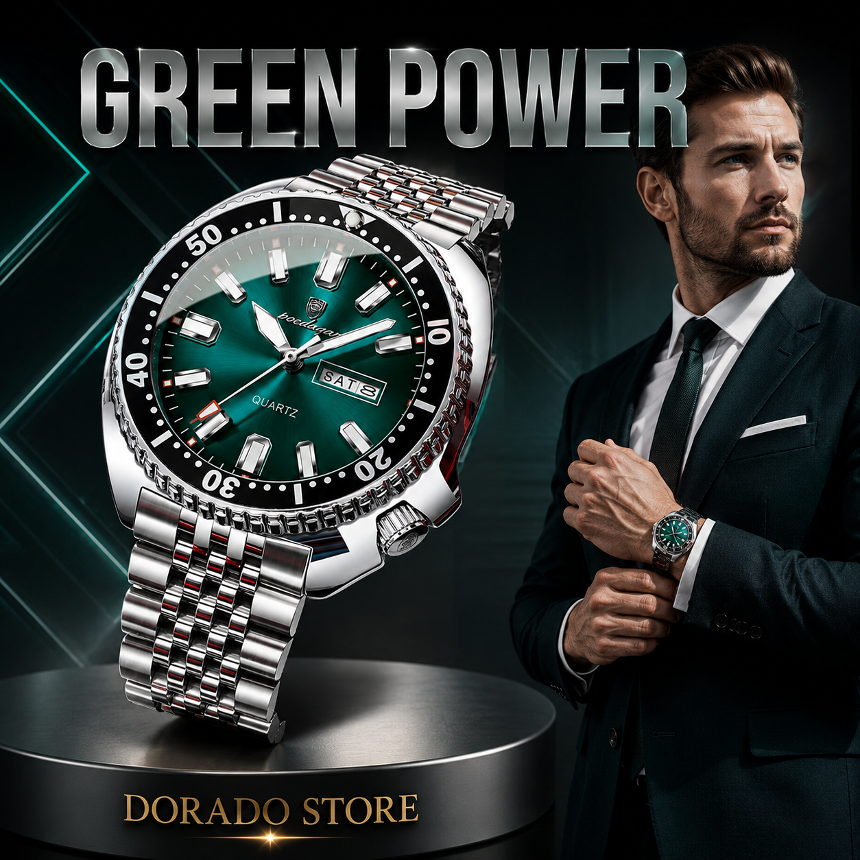 RELOJ DE LUJO POEDAGAR GREEN POWER