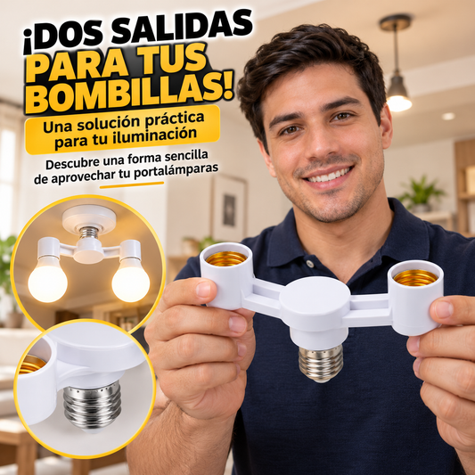 ADAPTADOR DOBLE PARA BOMBILLAS: MÁS ILUMINACIÓN EN UN SOLO PORTALÁMPARAS