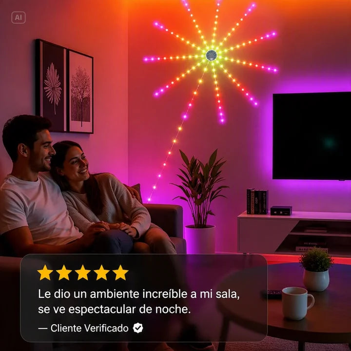 TIRA DE LUCES MULTICOLORES-FUEGOS ARTIFICIALES EN TU PARED TODO EL AÑO