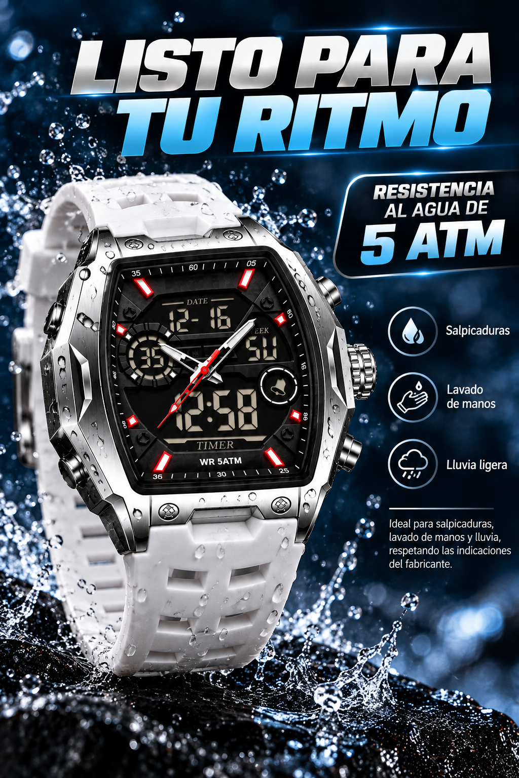 RELOJ DEPORTIVO SAMDA CON DISEÑO FUTURISTA Y MÁXIMO ESTILO