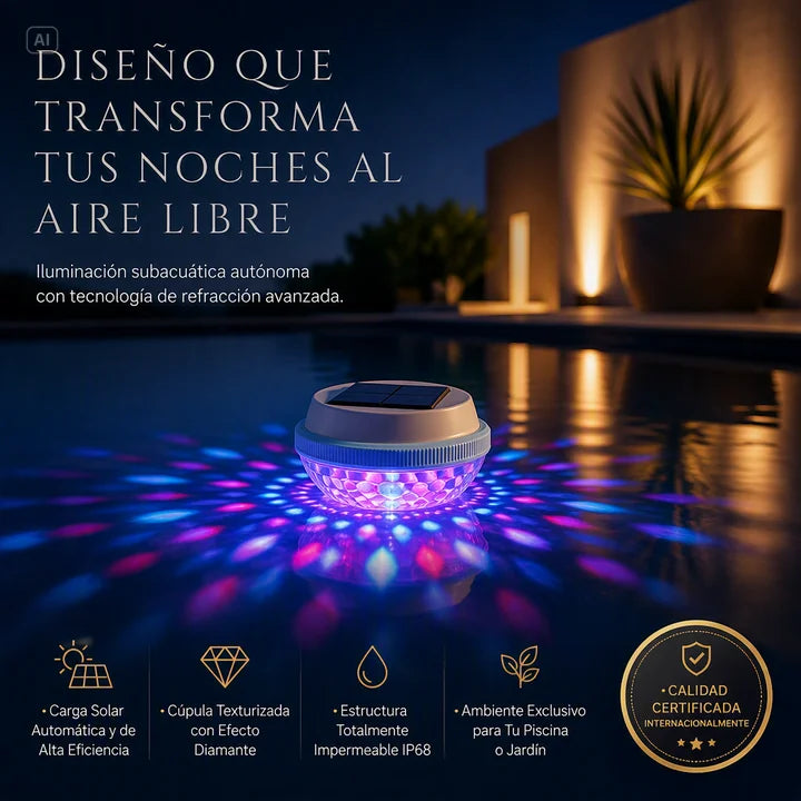 LAMPARA DE PISCINA-ESFERA DECORATIVA CON CARGA SOLAR