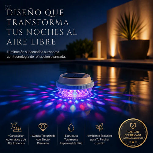 LAMPARA DE PISCINA-ESFERA DECORATIVA CON CARGA SOLAR