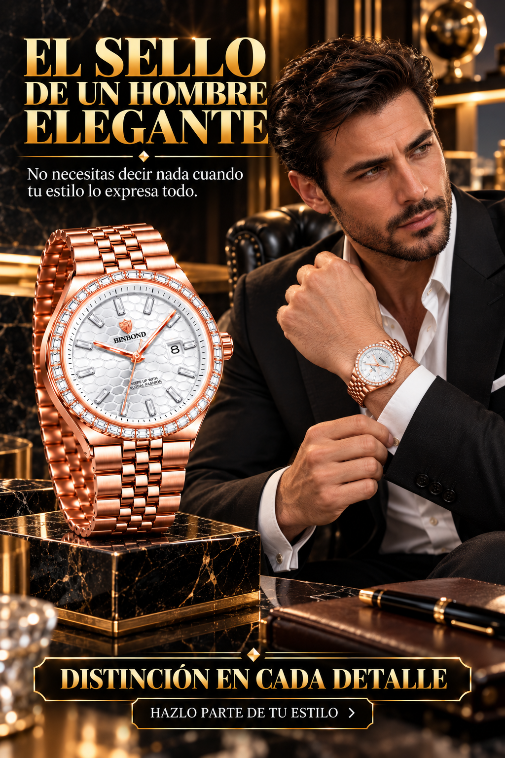 RELOJ HOMBRE ELEGANTE-DESCUBRE LA ELEGANCIA Y EL LUJO QUE HARÁN BRILLAR CADA MOMENTO DE TU VIDA