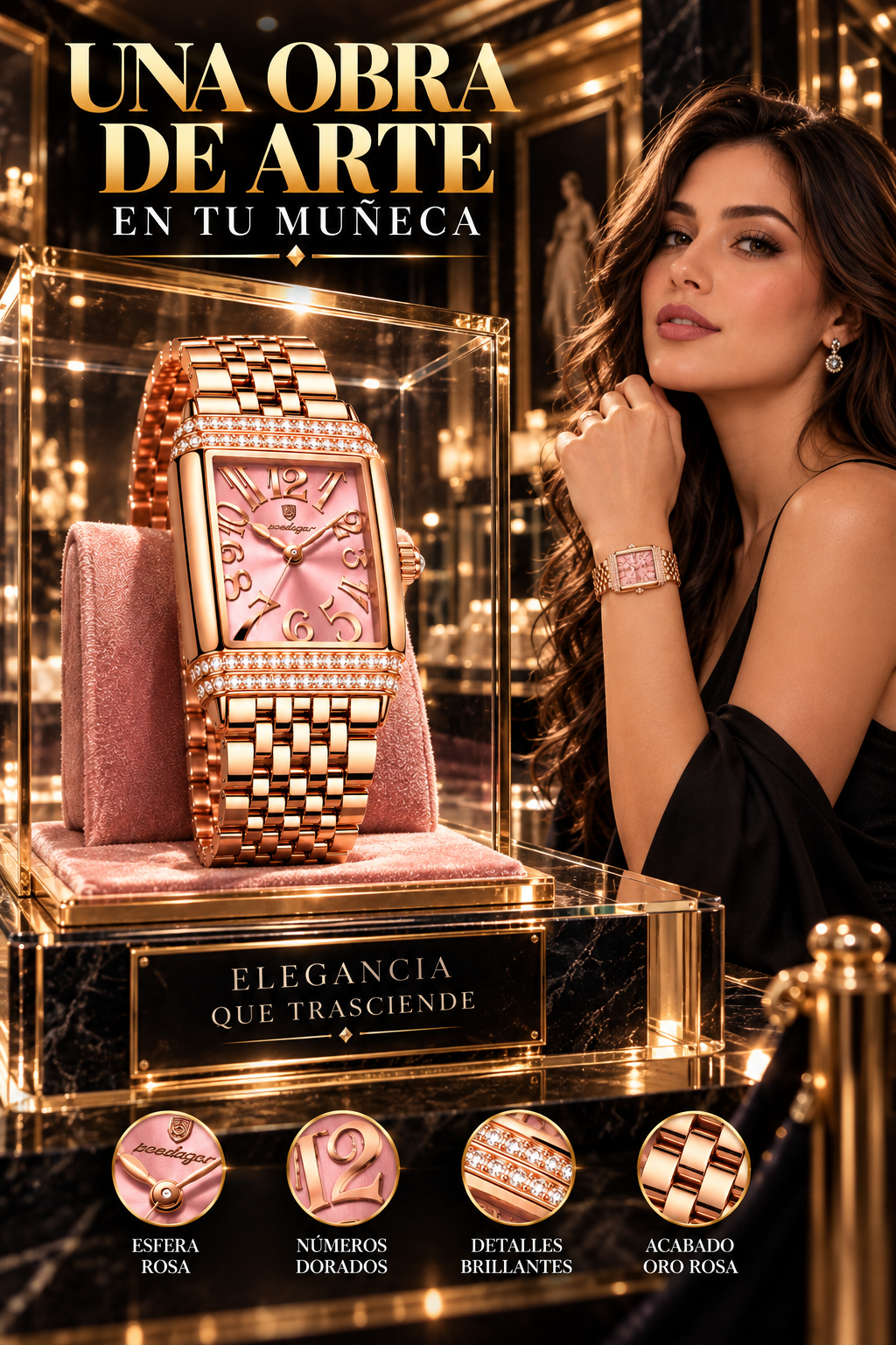 RELOJ MINIMALISTA ELEGANTE-EL LUJO Y LA ELEGANCIA SE UNEN EN UN DISEÑO QUE ROBA MIRADAS