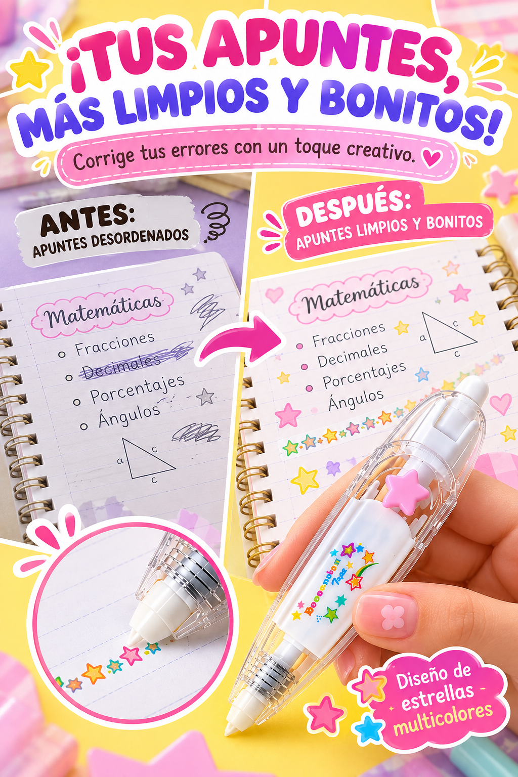 CINTA DECORATIVA ESTRELLA-DECORA TUS APUNTES CON MAGIA Y CREATIVIDAD