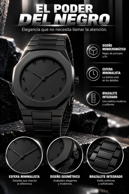 ¡RELOJ TOTAL BLACK-ELEGANCIA Y ESTILO EN UNA SOLA PIEZA