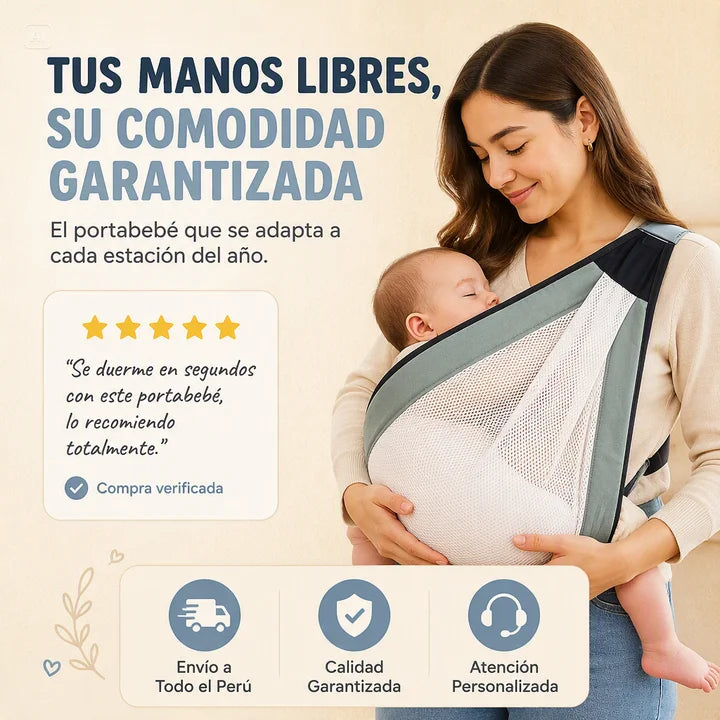 PORTABEBES AJUSTABLE-FRESCO, COMODO Y SUPER SEGURO