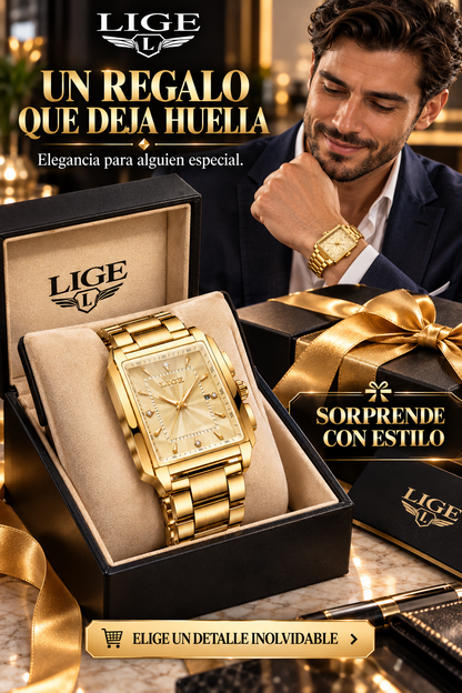 RELOJ DORADO DE LUJO -   DISTINCIÓN CON ACABADOS DE ALTA GAMA EN CADA DETALLE