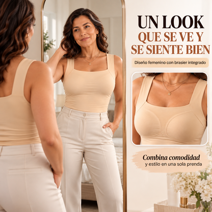 CAMISETA MOLDEADORA CON SOSTÉN INTEGRADO