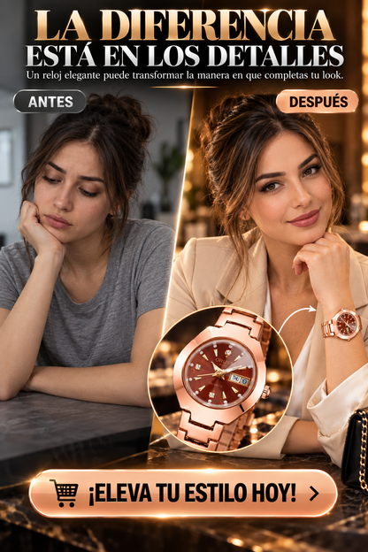 RELOJ DE LUJO ORO ROSA