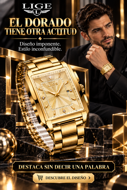 RELOJ DORADO DE LUJO -   DISTINCIÓN CON ACABADOS DE ALTA GAMA EN CADA DETALLE