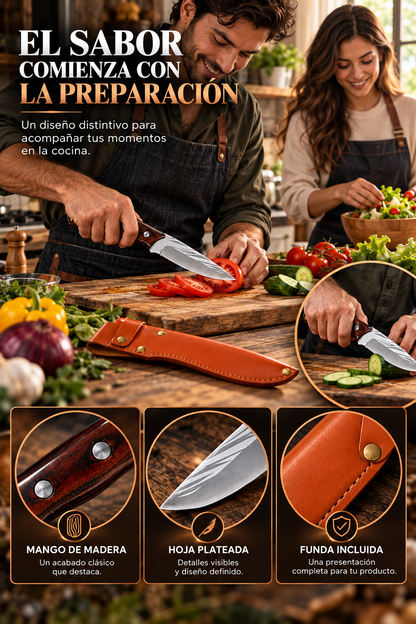 CUCHILLO DE CAMPO-DESCUBRE UN CUCHILLO DE HOJA METÁLICA CON MANGO ERGONÓMICO