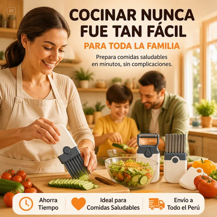 VERSATIL CORTADOR 3 EN 1-PRACTICO UTENSILIO MULTIFUNCIONAL COMPACTO Y SEGURO