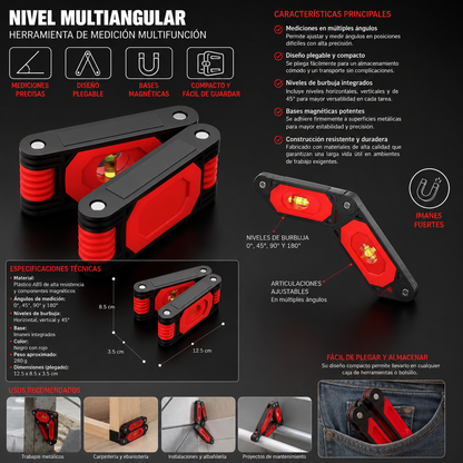 REGLA NIVELADORA PLEGABLE - LA HERRAMIENTA MAGNETICA PARA TUS PROYECTOS