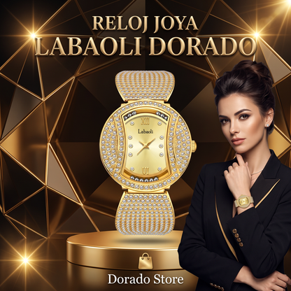 RELOJ JOYA LABAOLI DORADO-ELEGANCIA Y GLAMOUR EN CADA SEGUNDO