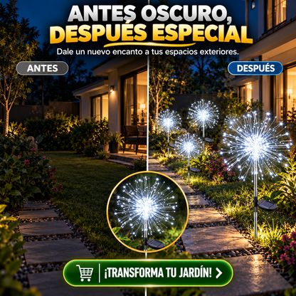 LUCES SOLARES LED TIPO FUEGOS ARTIFICIALES PARA TU JARDÍN