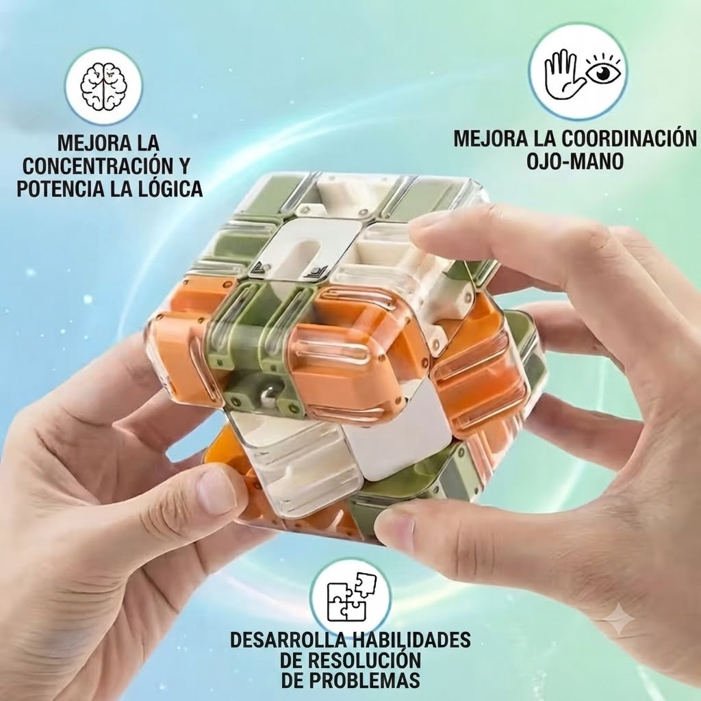 CUBO DE LABERINTO 3D-DIVERSION INFINITA EN LA PALMA DE TU MANO