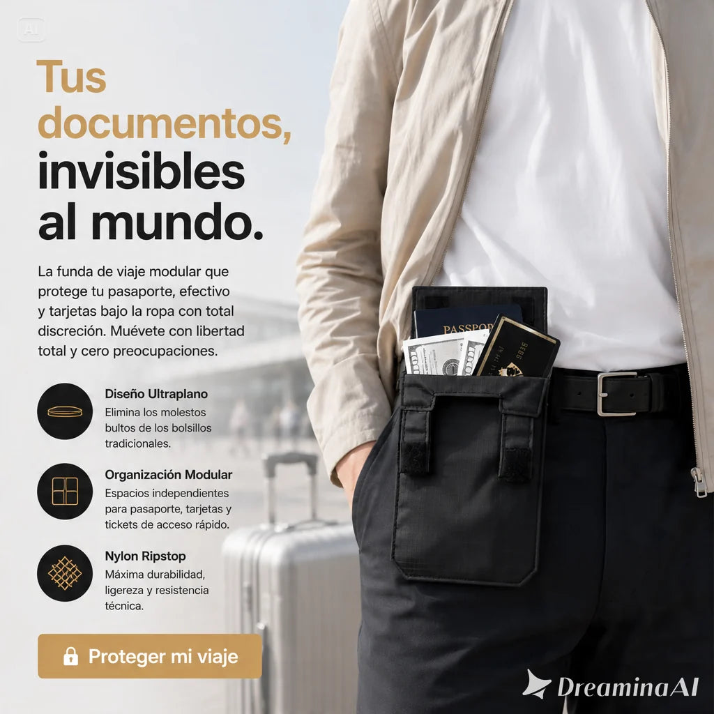 BILLETERA CINTURON DE SEGURIDAD-PROTECCION ANTIRROBO PARA VIAJES TIK