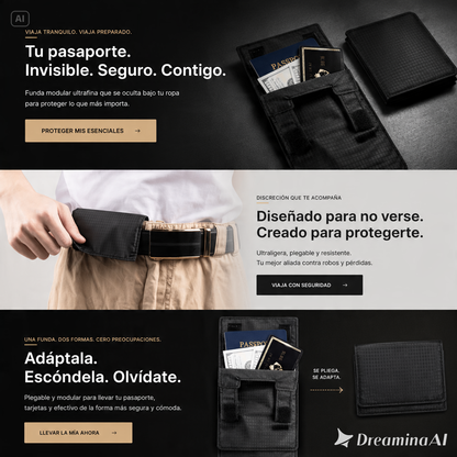 CINTURON DE SEGURIDAD-RIÑONERA ANTIRROBO PARA VIAJES