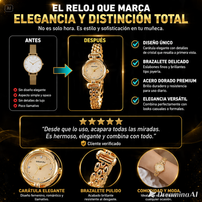 RELOJ DE PULSERA DORADO-EL ACCESORIO PERFECTO PARA DESLUMBRAR